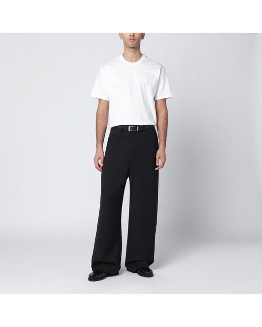 Givenchy White Cotton And Silk T-Shirt With Jacquard Logo for men