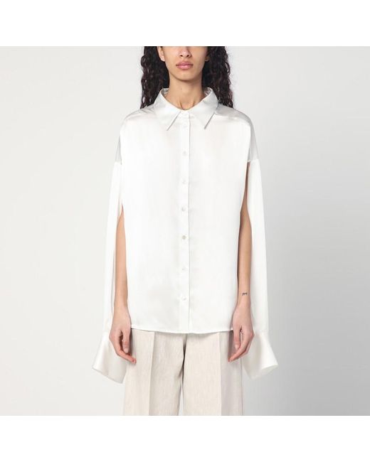 Camicia bianca in seta di Erika Cavallini Semi Couture in White