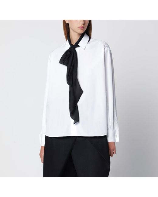 Sacai White Shirt With Scarf
