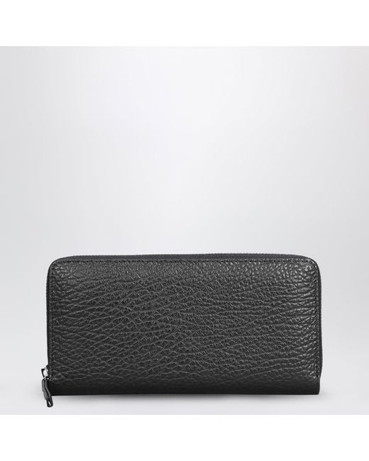 Maison Margiela Black Four Stitches Zip-Around Wallet for men