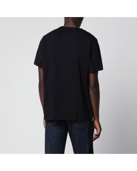 Parajumpers Black Cotton T-Shirt With Logo Patch for men