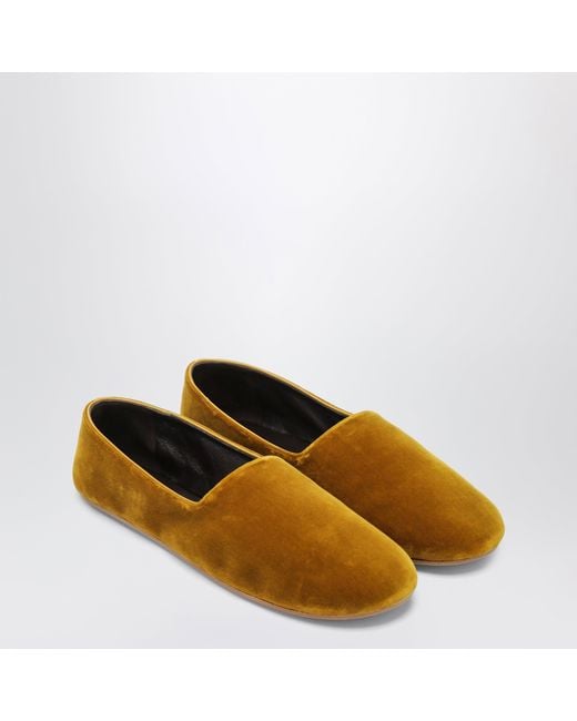 The Row Brown Ponti Velvet Slip-On Slippers