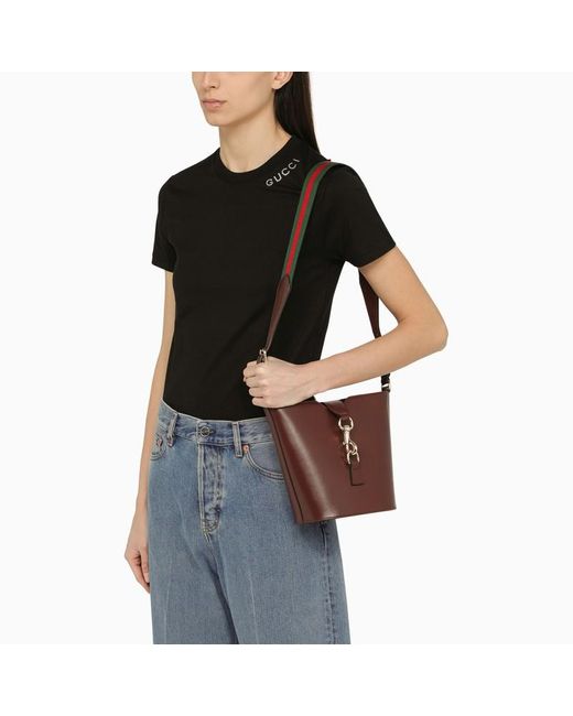 Mini borsa a secchiello marrone di Gucci in Red