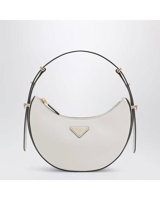 Prada White Arqué Small Shoulder Bag