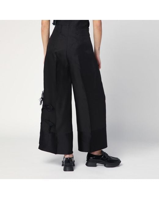 MKDT STUDIO Atelier Pasa Black Trousers In Silk And Wool