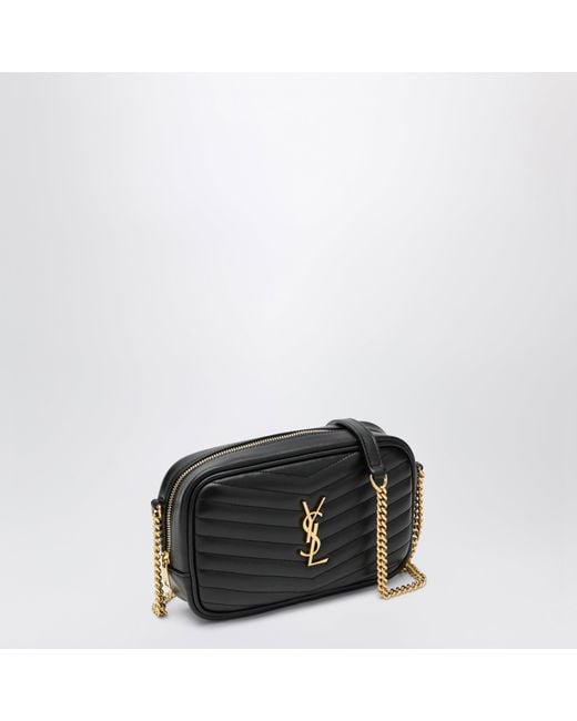 Saint Laurent Black Lou Mini Quilted Calfskin Leather Bag
