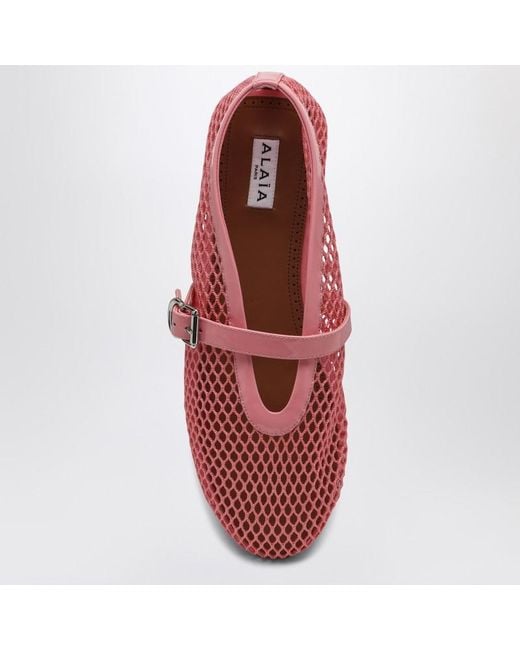 Alaïa Pink Candy Net Ballerina