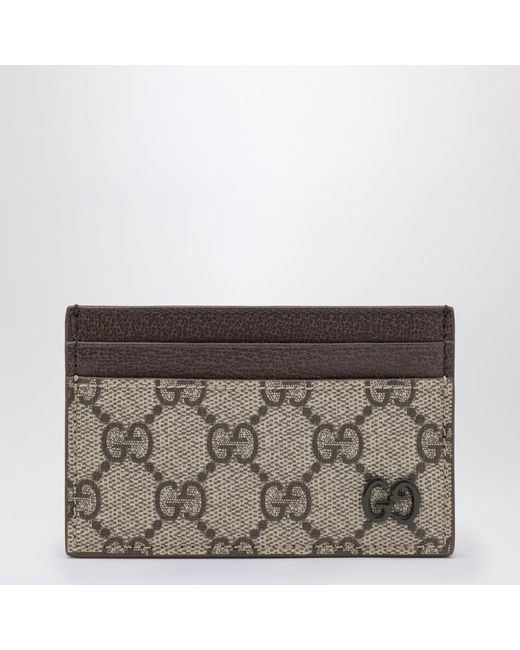 Porte-Cartes En Tissu Gg Supreme/Ébène Gucci pour homme en coloris Metallic