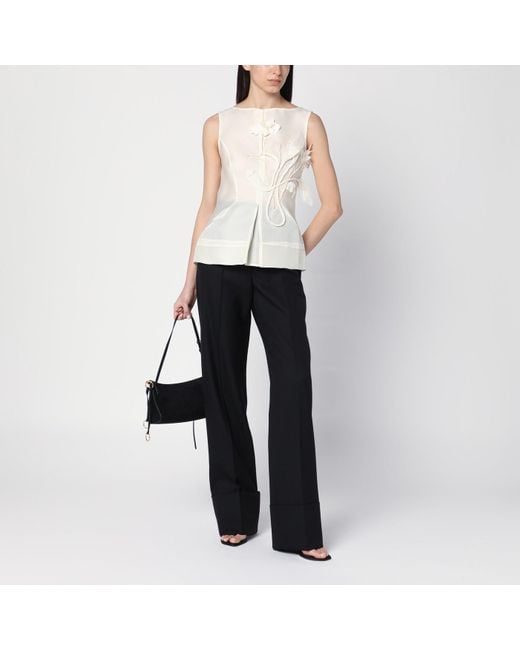 MKDT STUDIO Atelier Tami Ivory Top In Silk And Wool in White