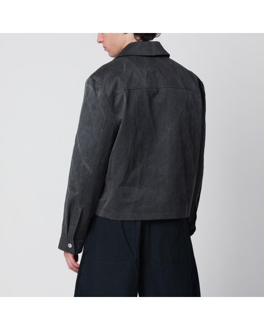 Séfr Black Washed Tazio Zip-Up Jacket for men