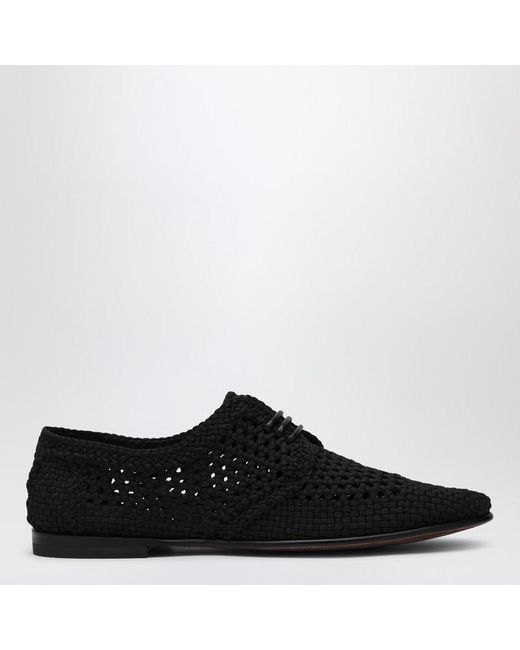 Dolce & Gabbana Schwarzer Gewebter Stoff Derby in Black für Herren