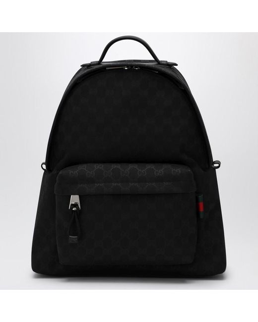 Zaino medio gg con etichetta web di Gucci in Black da Uomo