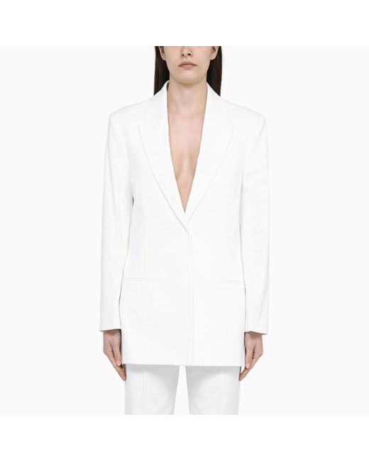 Calvin Klein White Single-breasted Cotton Jacket