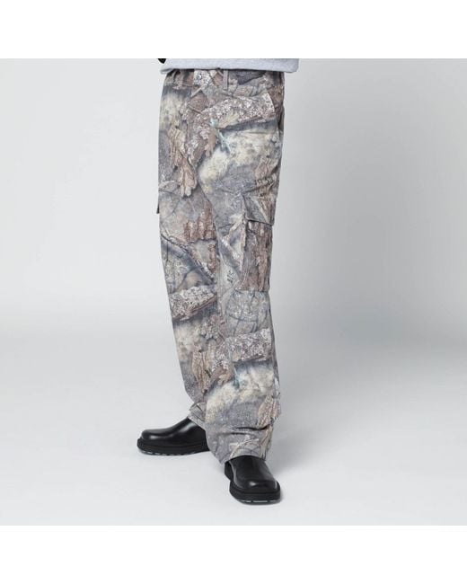 Represent Gray Realtree Camo Cargo Trousers for men