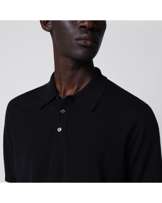 Roberto Collina Black Regular Cotton Polo for men