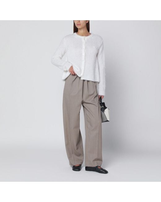 Loewe White Mohair-Blend Cardigan