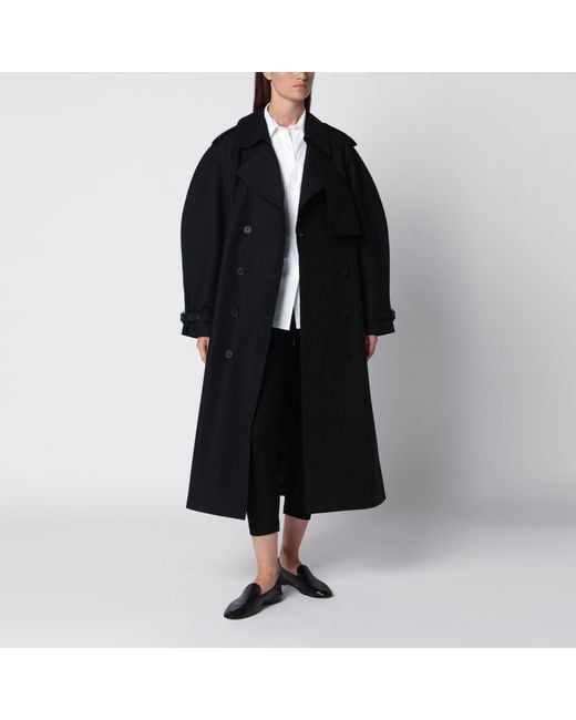 Anine Bing Black Pascale Cotton Maxi Trench Coat