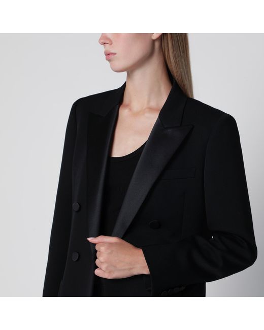Saint Laurent Black Double-Breasted Wool Blazer
