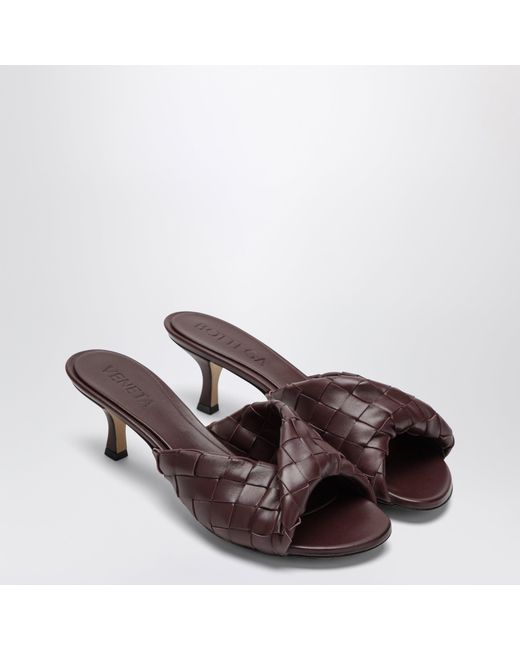 Bottega Veneta Brown Dark Mahogany Intrecciato Mule Blink Sandals