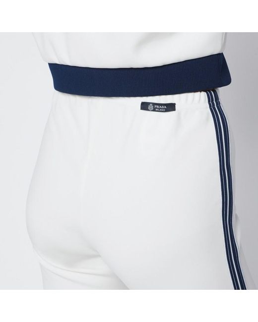 Leggings avorio in tessuto tecnico di Prada in White