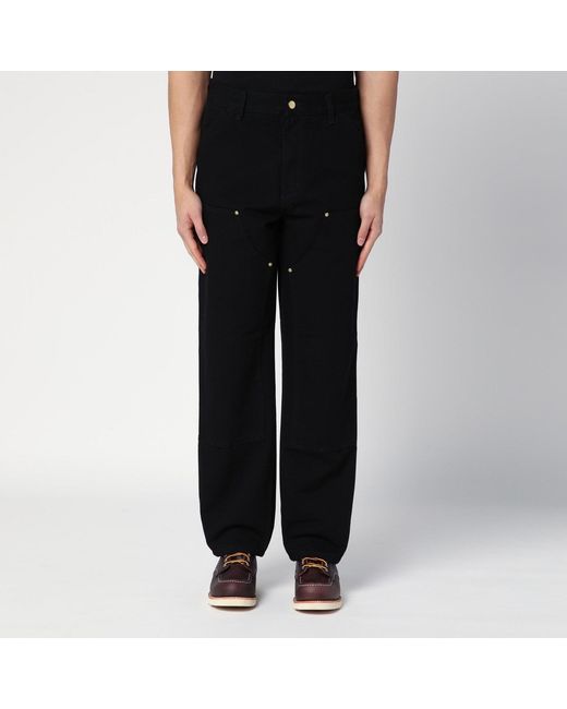 Carhartt Black Rinsed Double Knee Pant for men