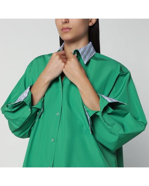 Loewe Green Cotton Shirt Dress