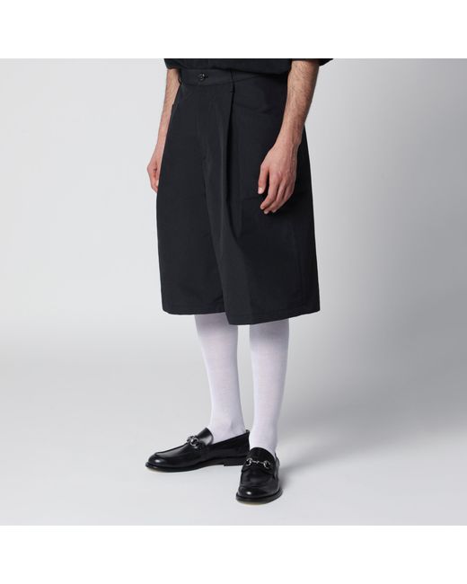 Willy Chavarria Black Wide Cotton Bermuda Shorts for men