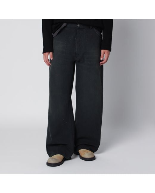 Maison Margiela Black Double-Dyed Work Trousers for men