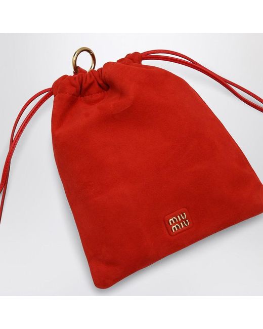 Miu Miu Red Suede Pouch