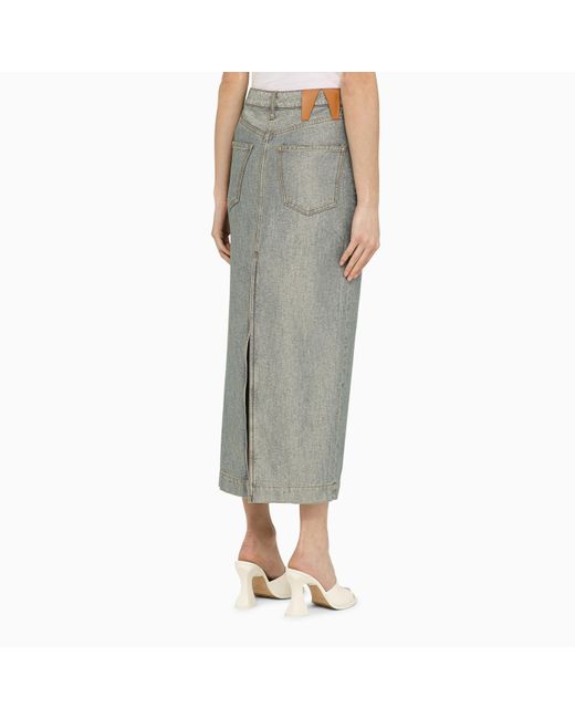 DARKPARK Gray Grey Denim Skirt With Slit