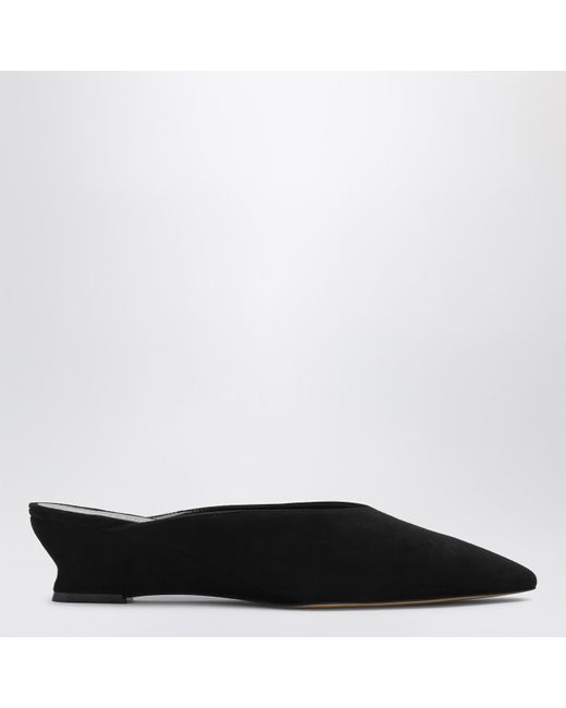 Le Monde Beryl Black Wedge Mule In Suede