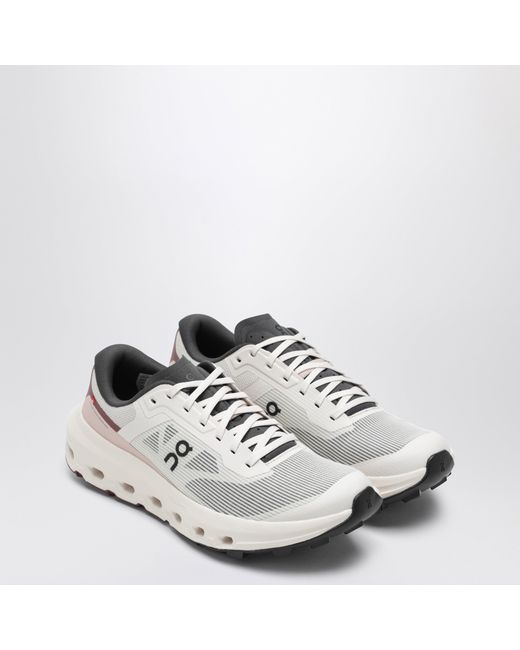 On Shoes White Cloudvista 3 Oyster/Barberry Polyester Shoes