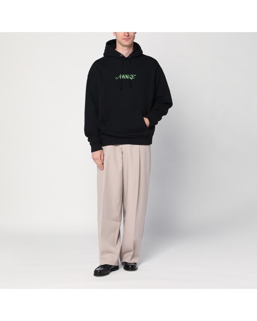 AWAKE NY Black Cotton Sweatshirt With Logo for men