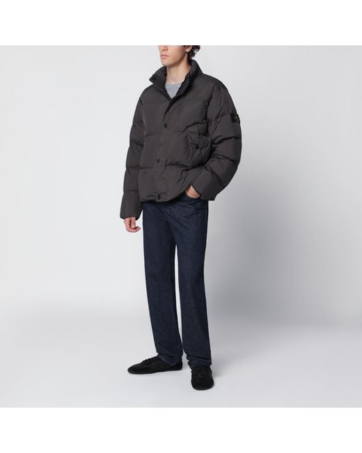 Stone Island Black Quilted Compass Lead Polyamide Jacket for men