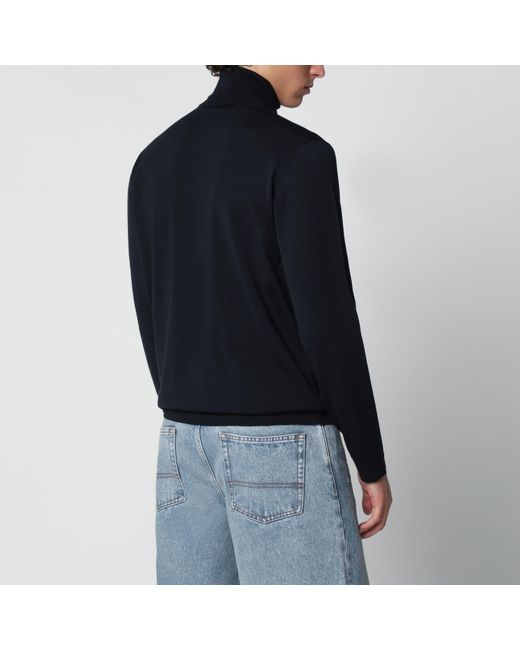 Roberto Collina Black Wool Turtleneck Sweater for men