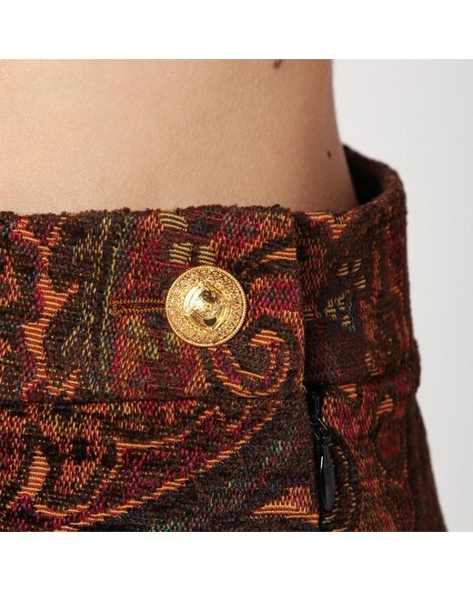 Chloé Brown Mini Skirt With Jacquard Pattern