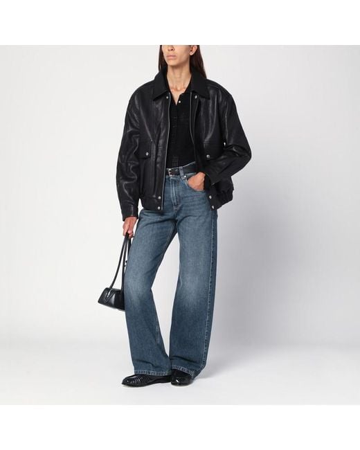 Bomber in pelle di DUNST in Black