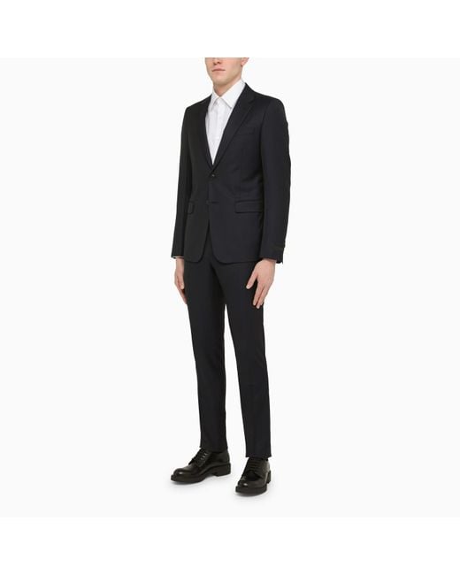 Prada Dark Wool Single-breasted Suit in Black for Men | Lyst