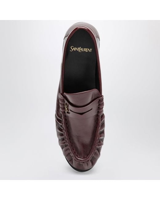 Saint Laurent Brown Le Loafer Bordeaux Calfskin Loafers