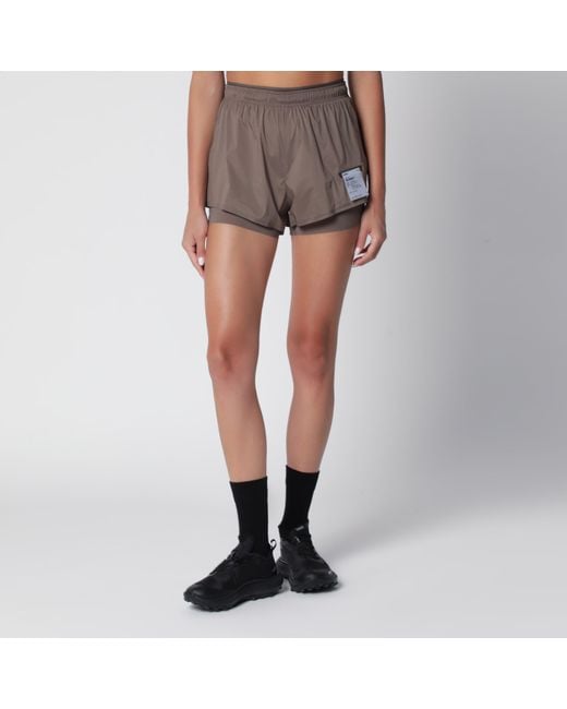 Satisfy Gray Mud Techsilk 3" Shorts