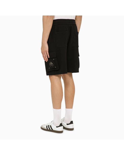 Moose Knuckles Black Cotton Bermuda Shorts for men