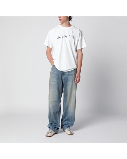 MM6 by Maison Margiela White T-Shirt With Logo Print for men