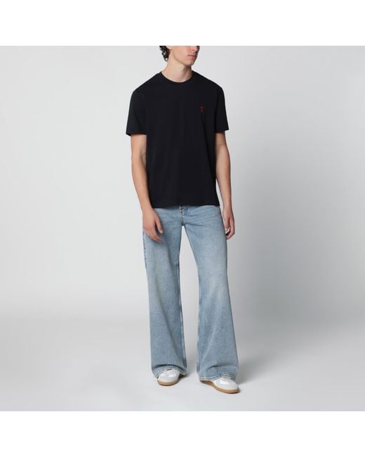 AMI Black Ami De Coeur T-Shirt for men