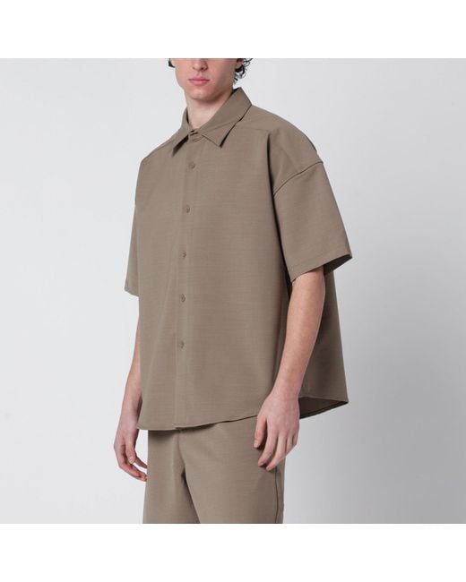 Entire studios Brown Beige Oversized Short-sleeve Shirt for men