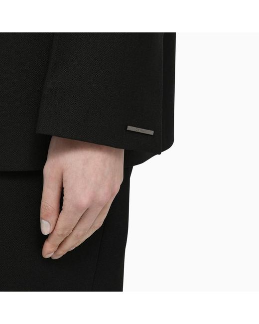 Giacca monopetto nera in misto viscosa di Calvin Klein in Black