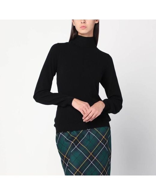 Moschino Black Turtleneck Sweater With Crossed Details