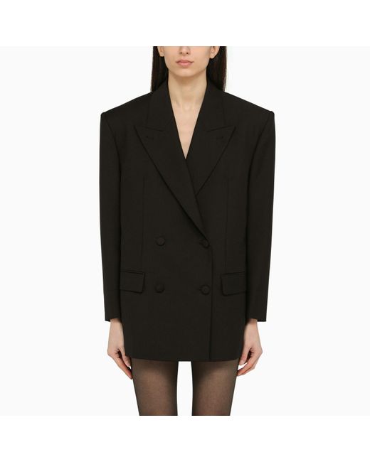 Givenchy Black Oversize Double-breasted Wool Jacket