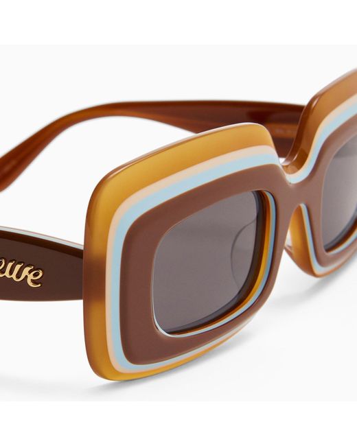 Loewe Brown /multicoloured Rectangular Acetate Sunglasses
