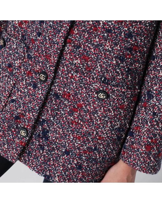 Giacca in lana bouclé e rossa di Gucci in Purple