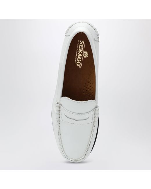 Sebago White Danielle Leather Loafers